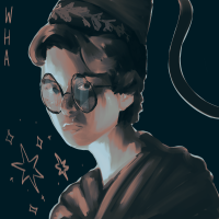 a digital painting of the web designer as a witch hat atelier character